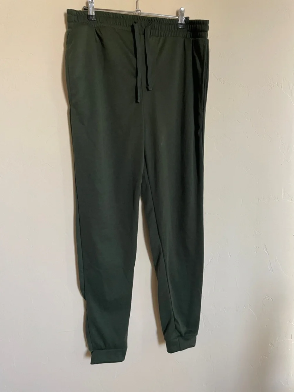 Women Dark Green Elastic Waist pyjama Pants